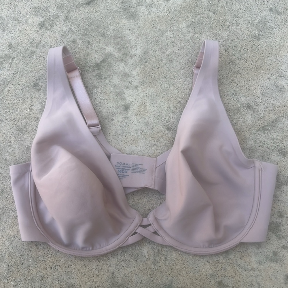 SOMA Essentials Unlined Plunge Bra Nude Women's Size 36DD